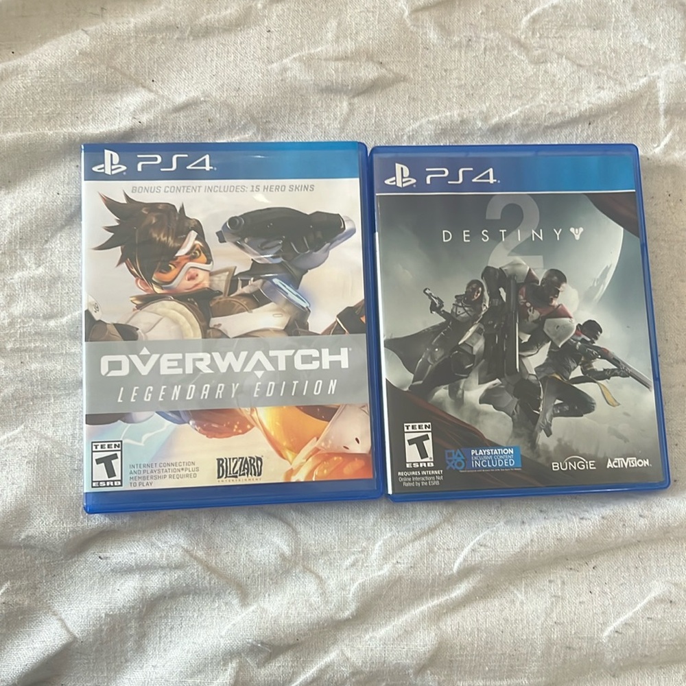 Overwatch legendary edition and Destiny 2 PS4 DVDs